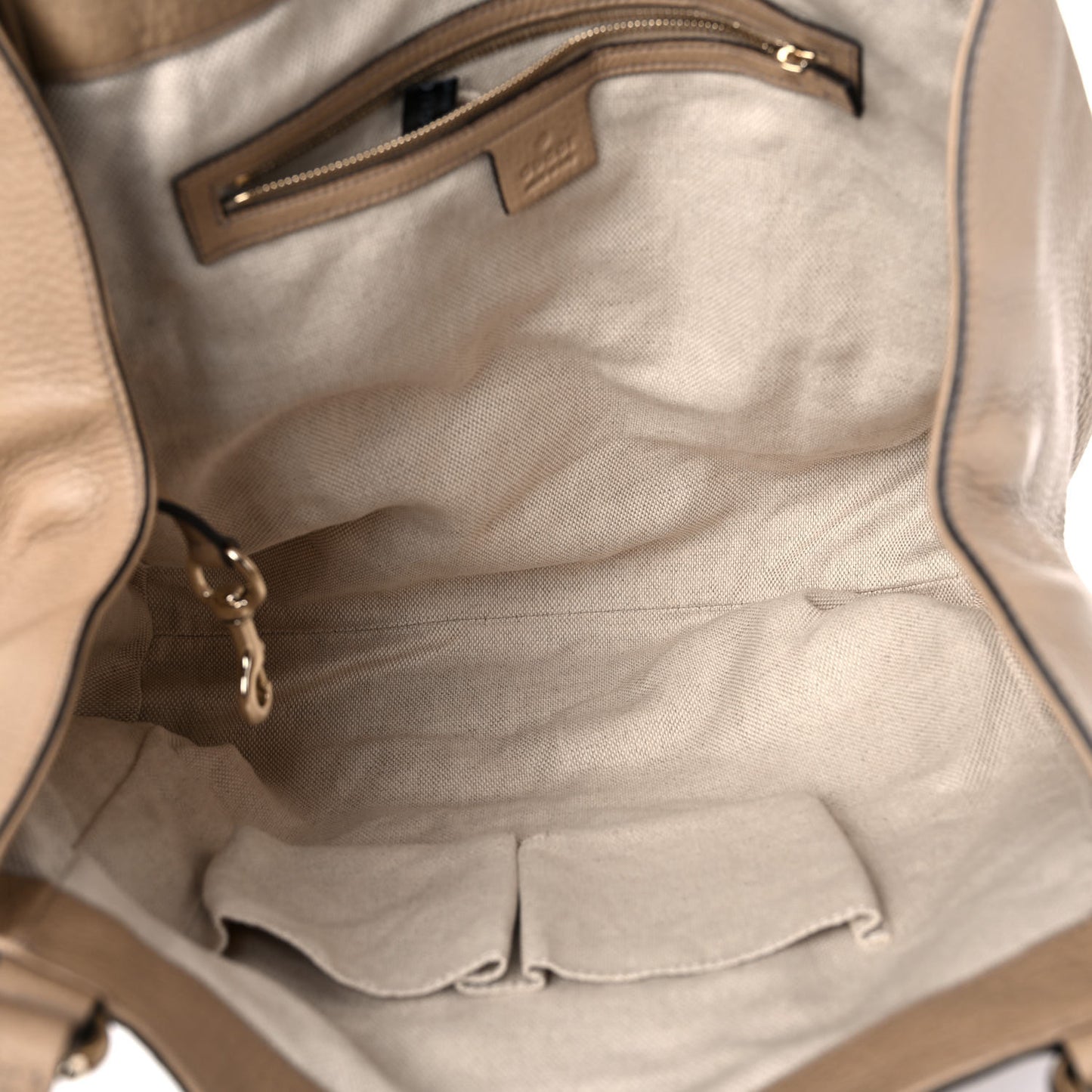Pebbled Calfskin Medium Soho Shoulder Bag Camelia
