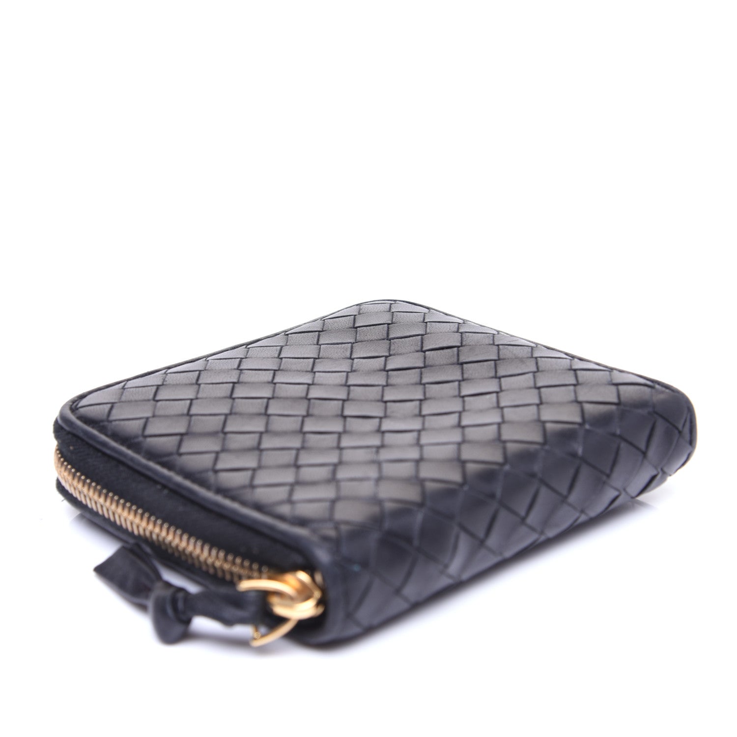 Bottega Veneta Nappa Intrecciato Zip Around Compact Wallet Black 4 of 12