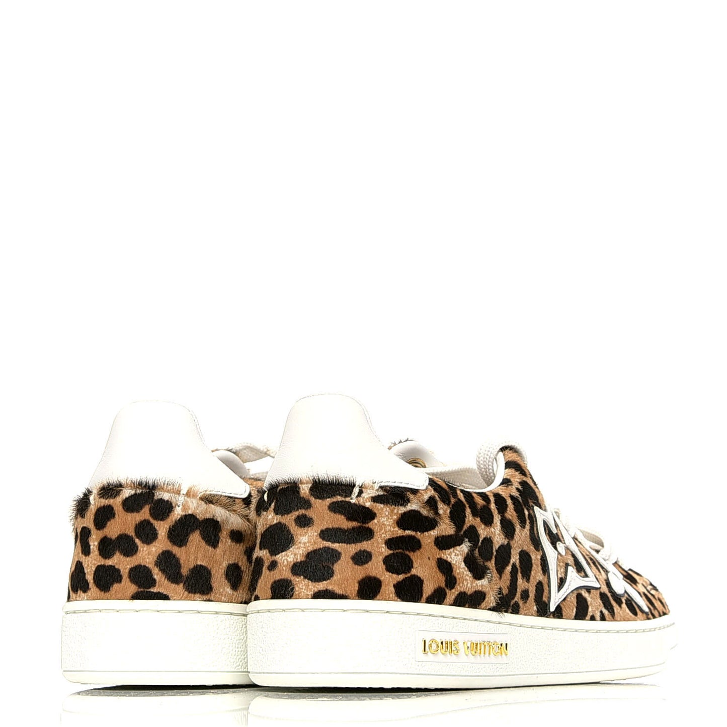 Calfskin Pony Hair Leopard Monogram Frontrow Sneakers 35.5
