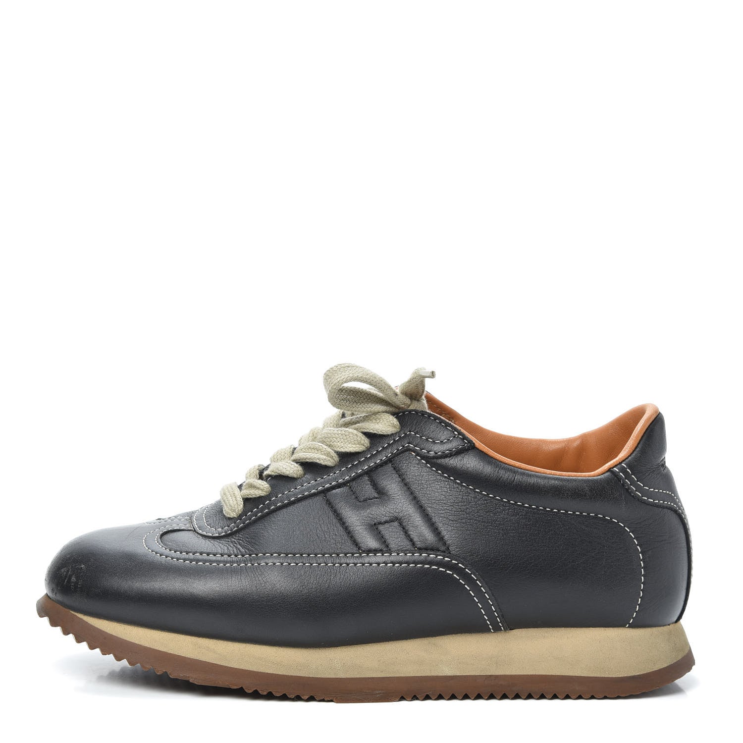 Hermes Calfskin Womens Quick Sneakers 37 Black 1 of 7