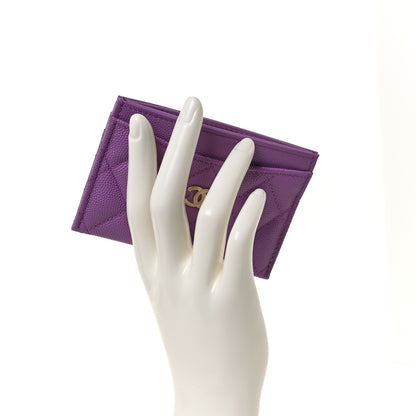 Chanel Caviar Quilted Card Holder Purple 2 of 11