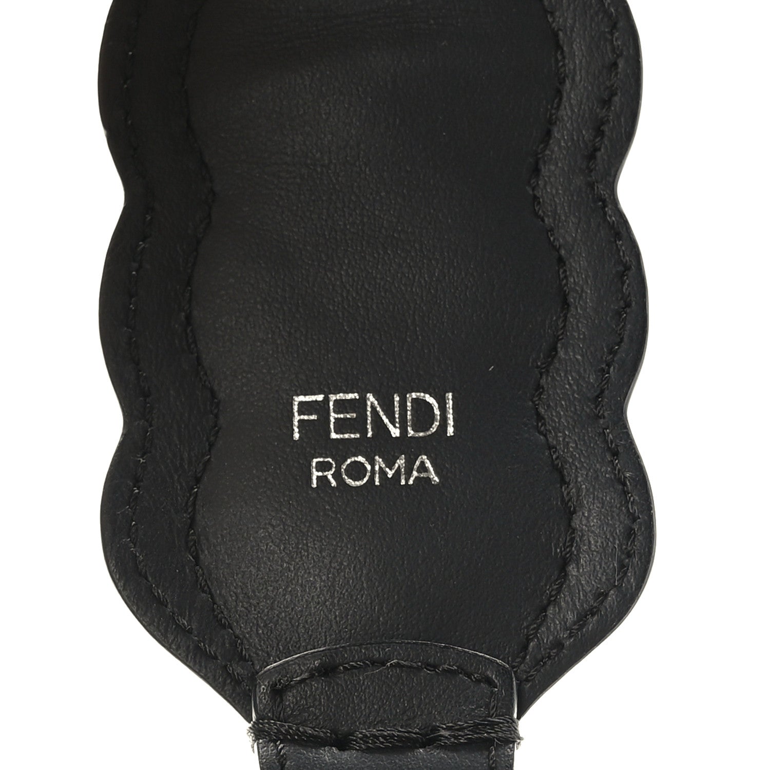 Fendi Calfskin Pearl Snakeskin Embellished Strap You Black Camelia 4 of 5