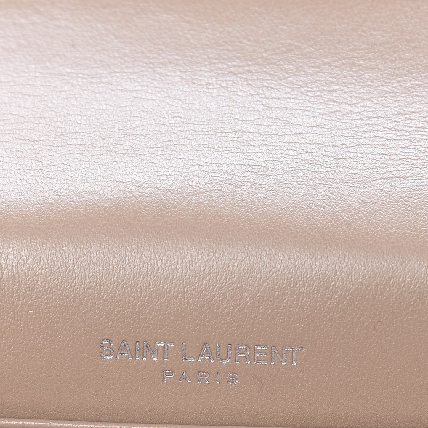 Calfskin Crocodile Embossed Kate Monogram Tassel Chain Wallet Taupe