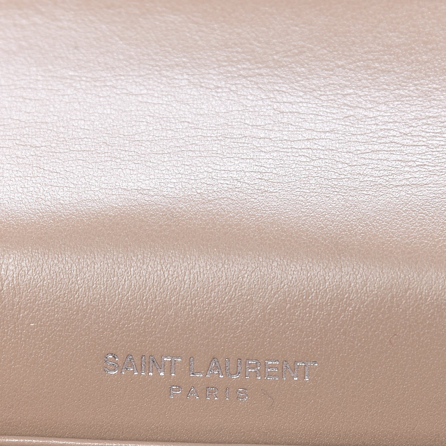 Saint Laurent Calfskin Crocodile Embossed Kate Monogram Tassel Chain Wallet Taupe 6 of 12