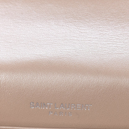 Saint Laurent Calfskin Crocodile Embossed Kate Monogram Tassel Chain Wallet Taupe 6 of 12