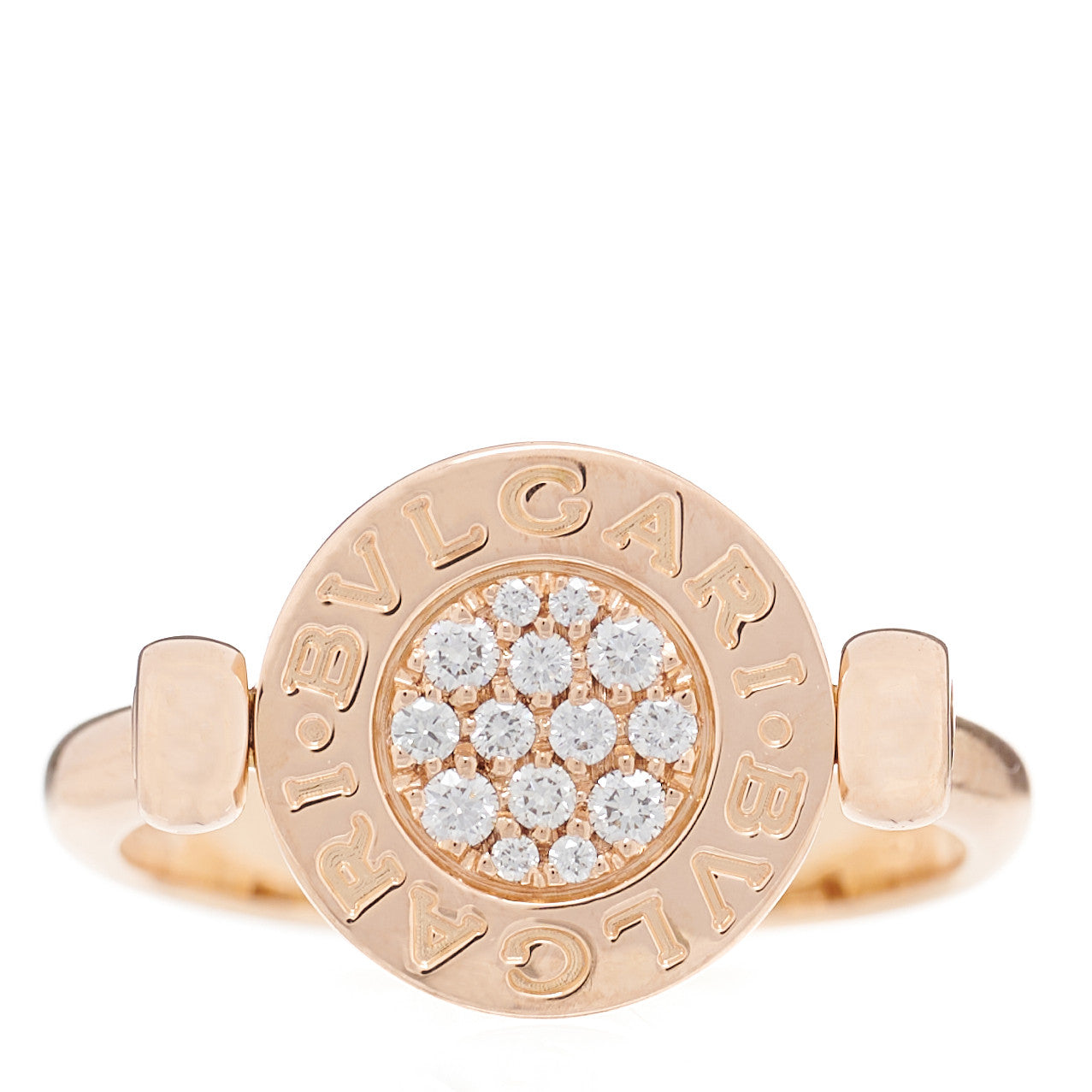 18K Rose Gold Diamond Mother of Pearl BVLGARI BVLGARI Ring 50 5.25