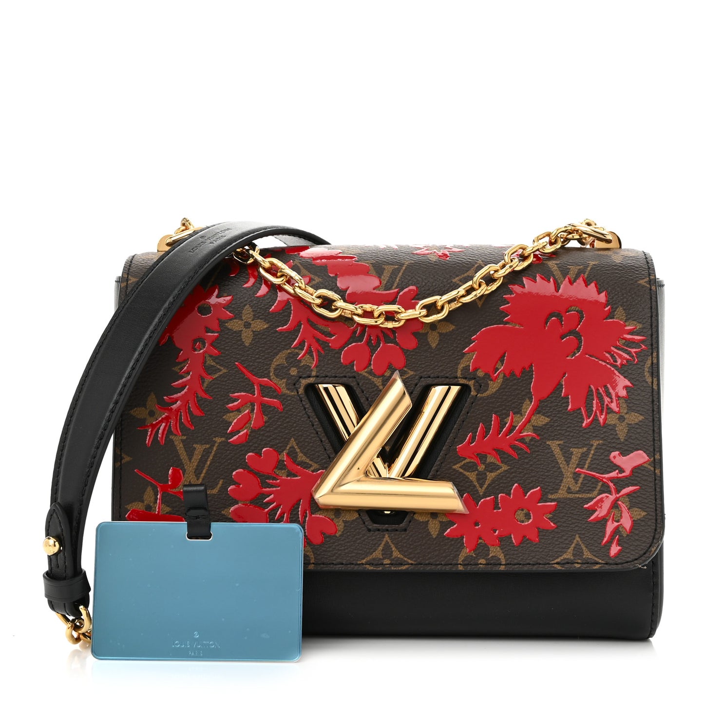 Calfskin Monogram Blossom Twist MM Rouge