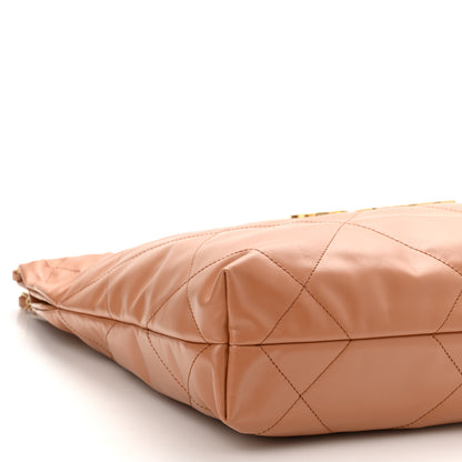 Chanel Shiny Calfskin Quilted Small Chanel 22 Camel 10 of 11