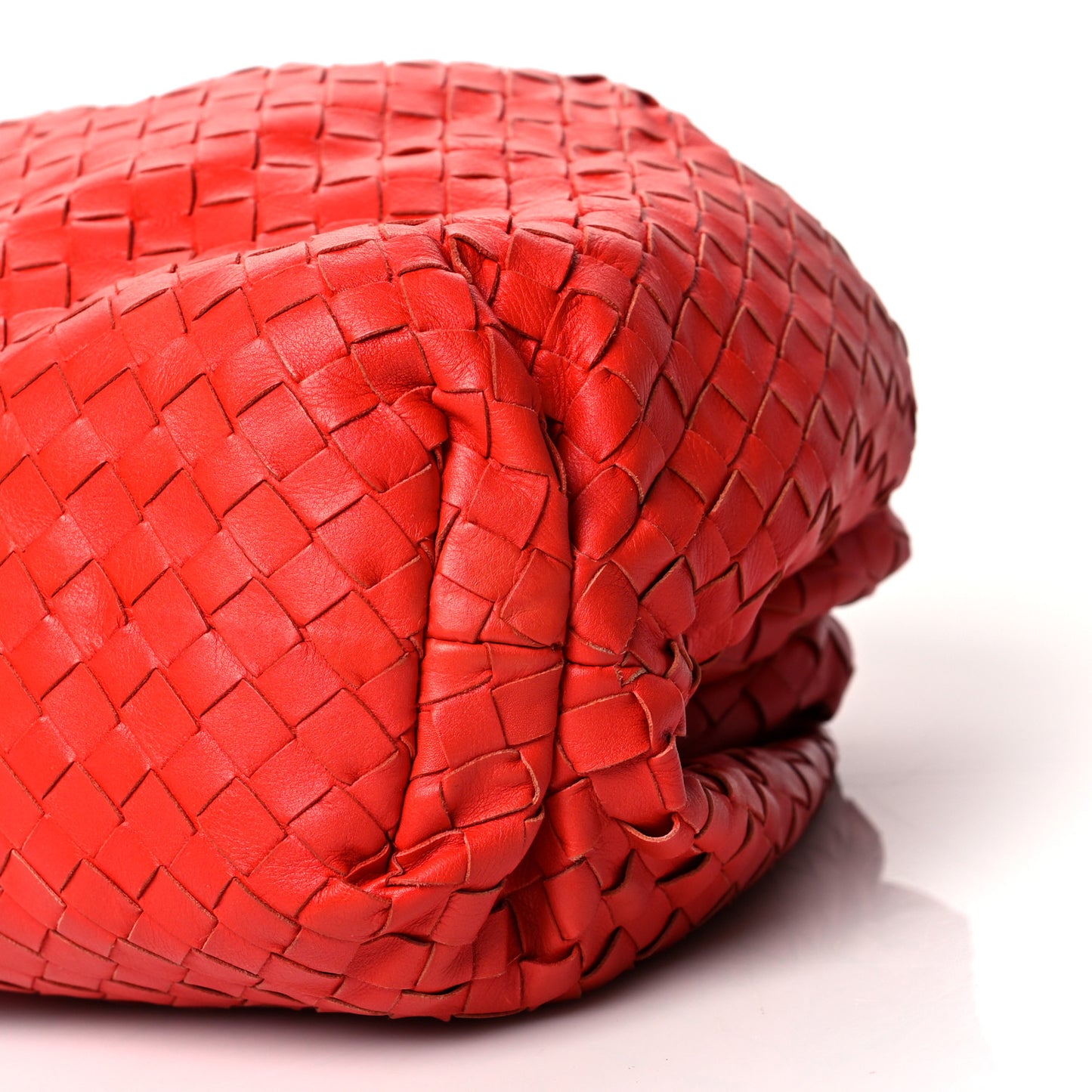 Nappa Maxi Intrecciato The Pouch Oversized Clutch Bright Red