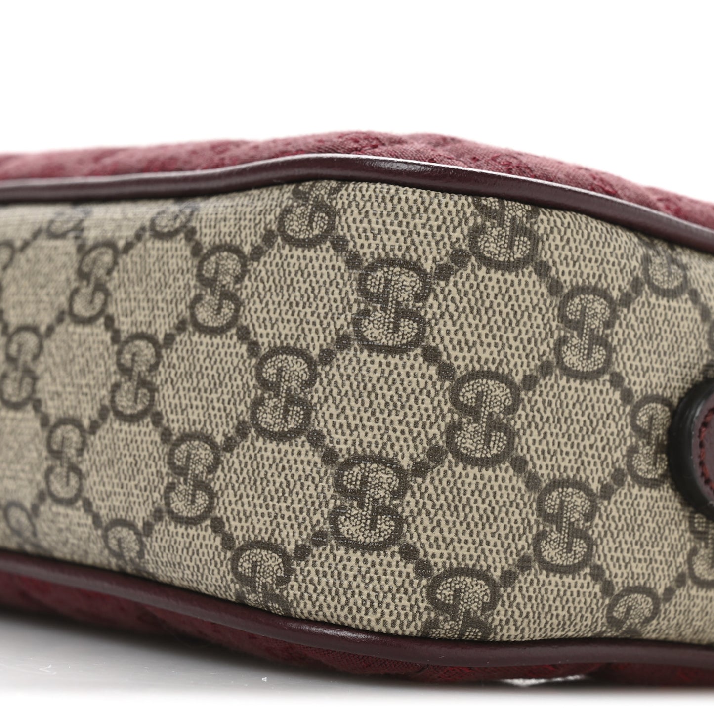 Monogram GG Mignon Textured Dollar Calfskin GG Supreme Monogram Quilted Small Crossbody Bag  Burgundy Beige Ebony