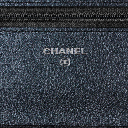 Chanel Iridescent Goatskin Quilted Wallet On Chain WOC Purple 5 of 8