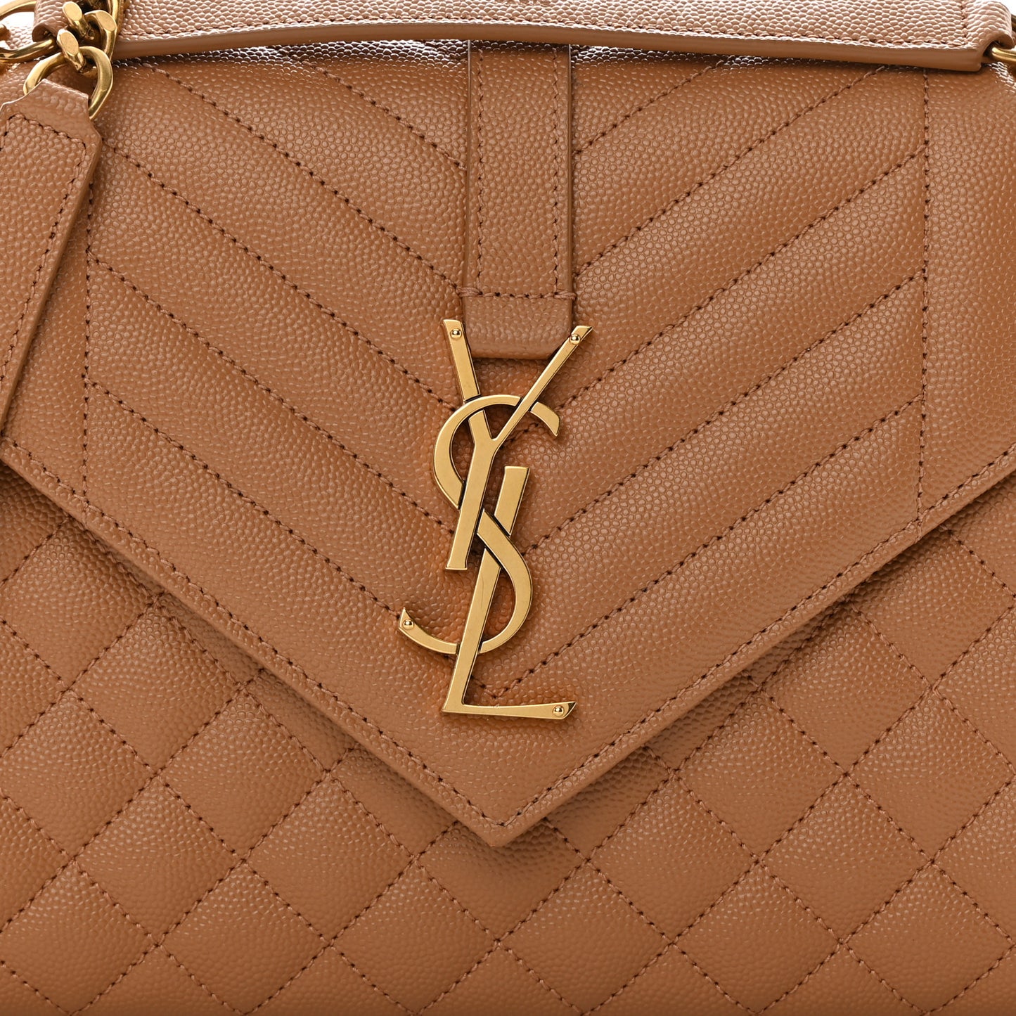 Grain De Poudre Textured Mixed Matelasse Triquilt Medium Monogram Satchel Dune