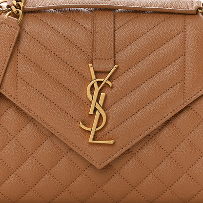 Saint Laurent Grain De Poudre Textured Mixed Matelasse Triquilt Medium Monogram Satchel Dune 7 of 13