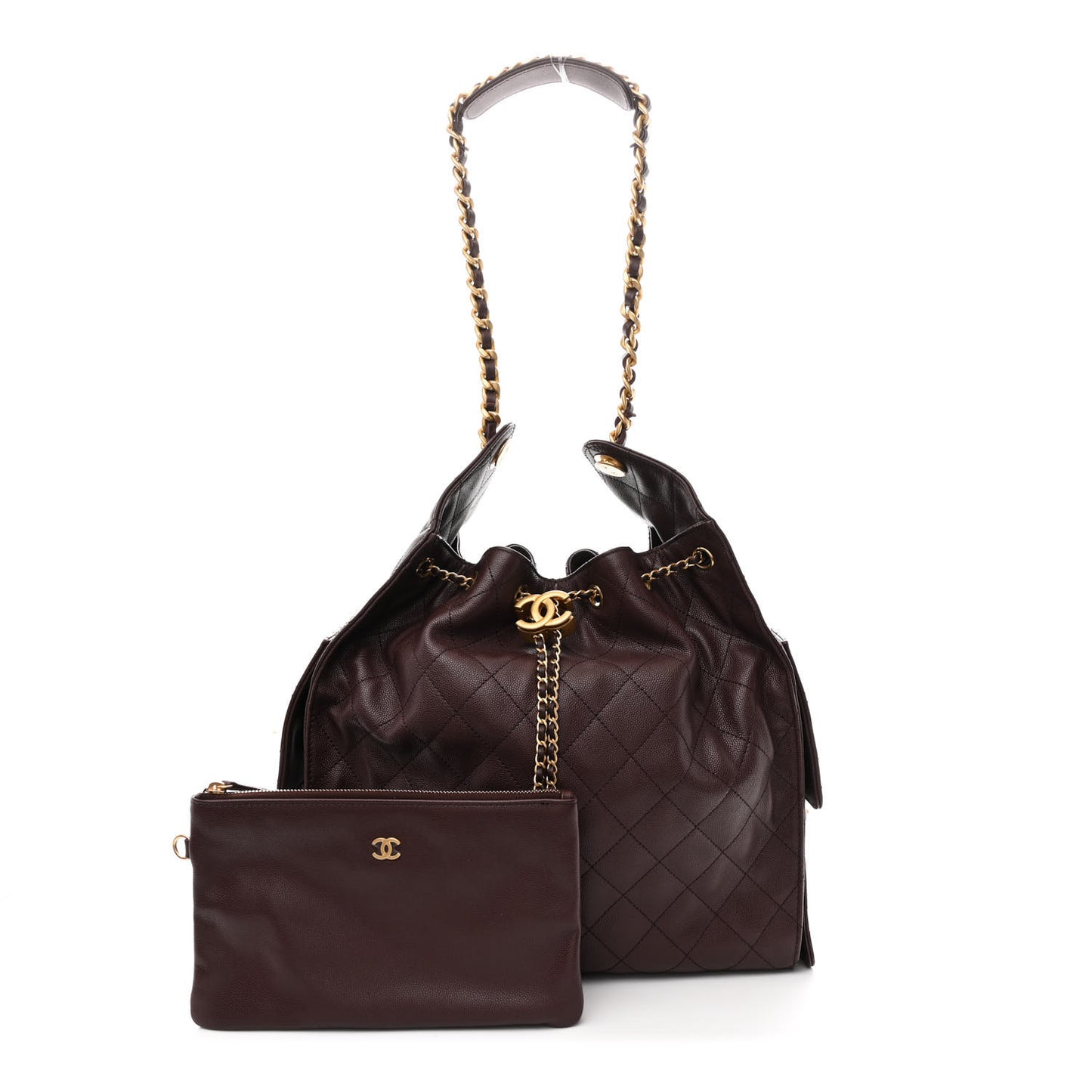 Caviar Quilted Medium Chanel 25 Handbag Dark Brown