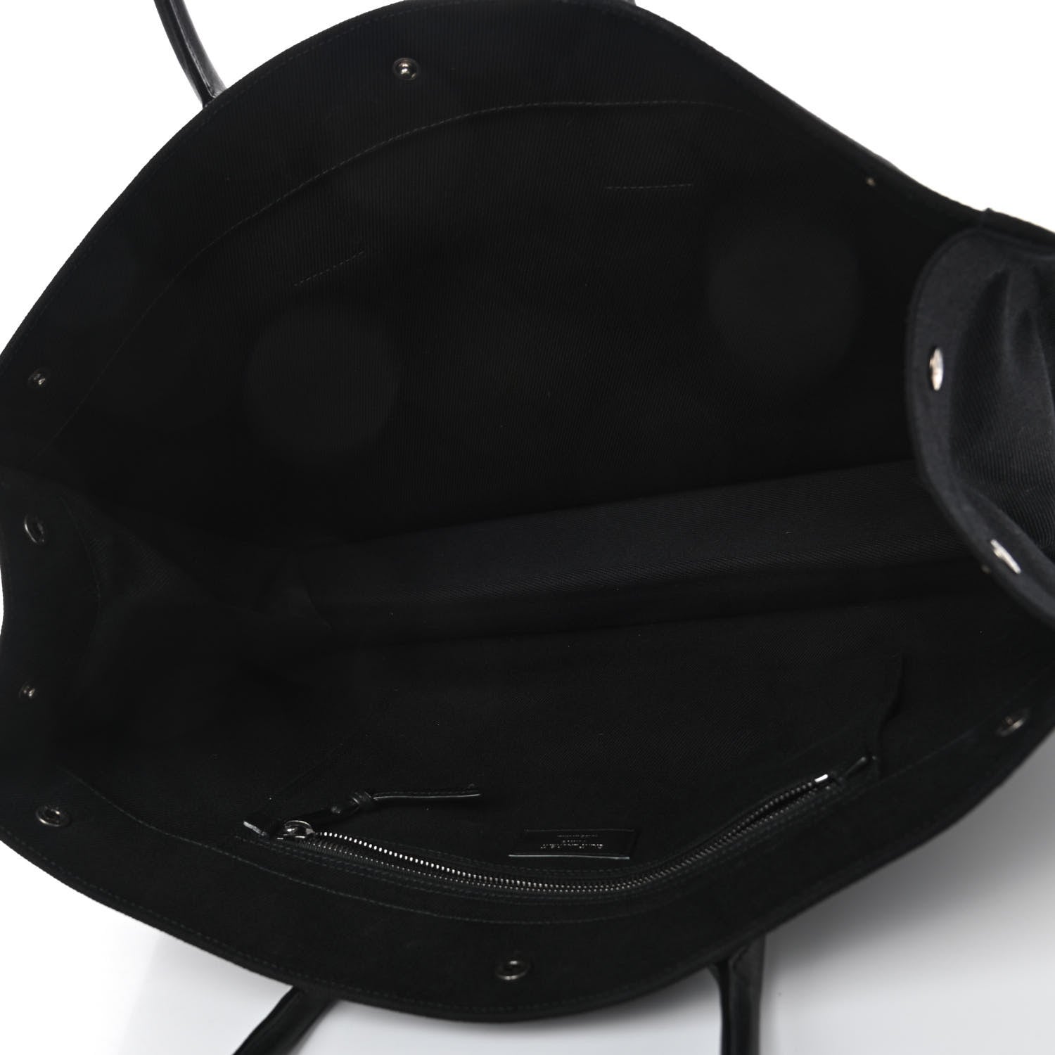 Saint Laurent Linen Calfskin Rive Gauche Tote Black 4 of 4