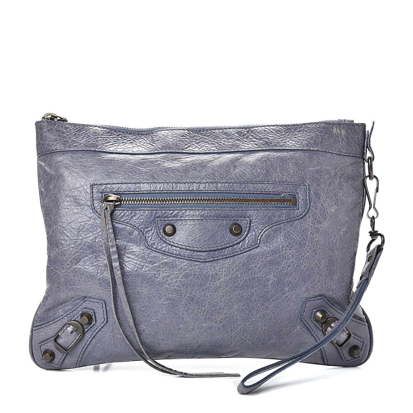 Agneau Classic Hardware Flat Handle Clutch Jacynthe