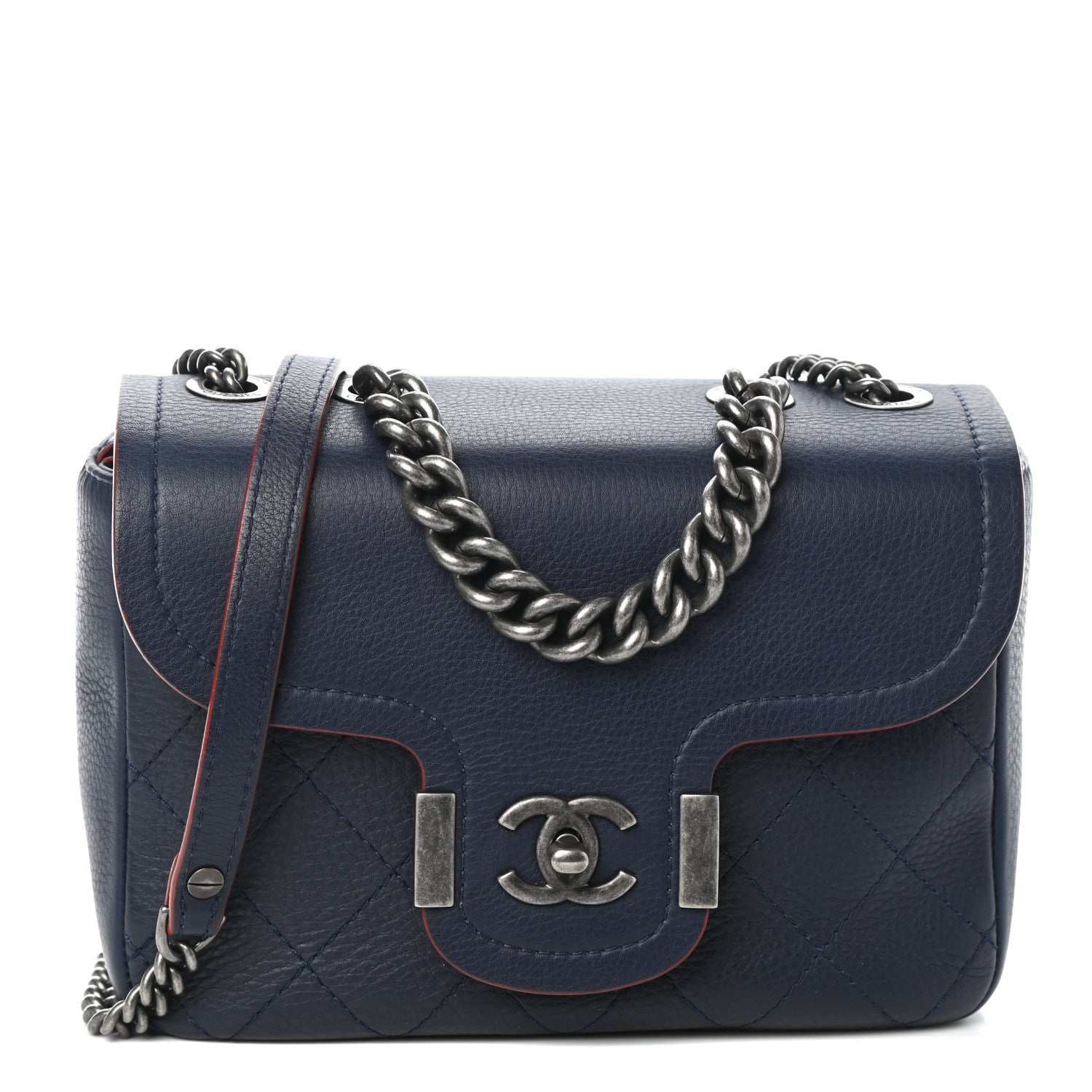 Chanel Grained Calfskin Archi Chic Flap Navy 1 of 10