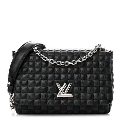 Louis Vuitton Calfskin Quilted Damier Twist MM Black Anthracite 1 of 10