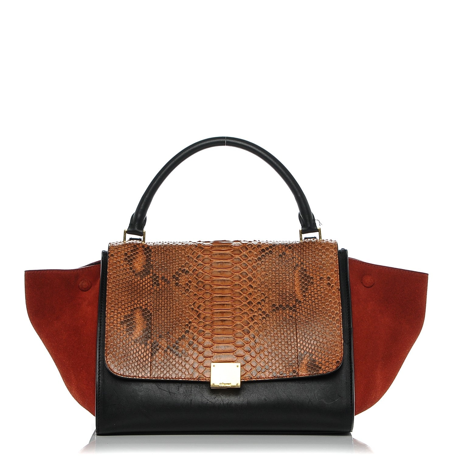 Celine Python Suede Medium Trapeze Blush 1 of 10