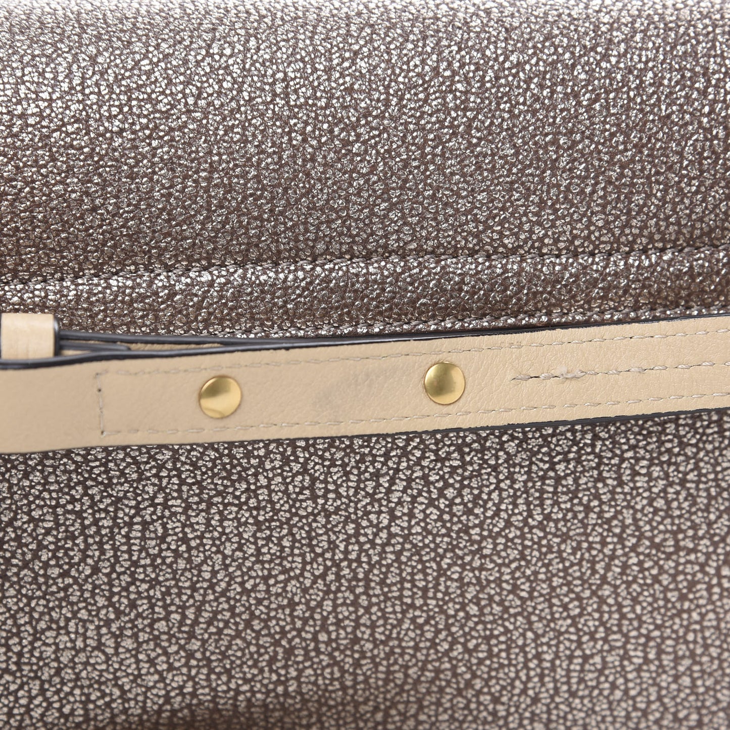 Metallic Goatskin Small Faye Shoulder Bag Gold