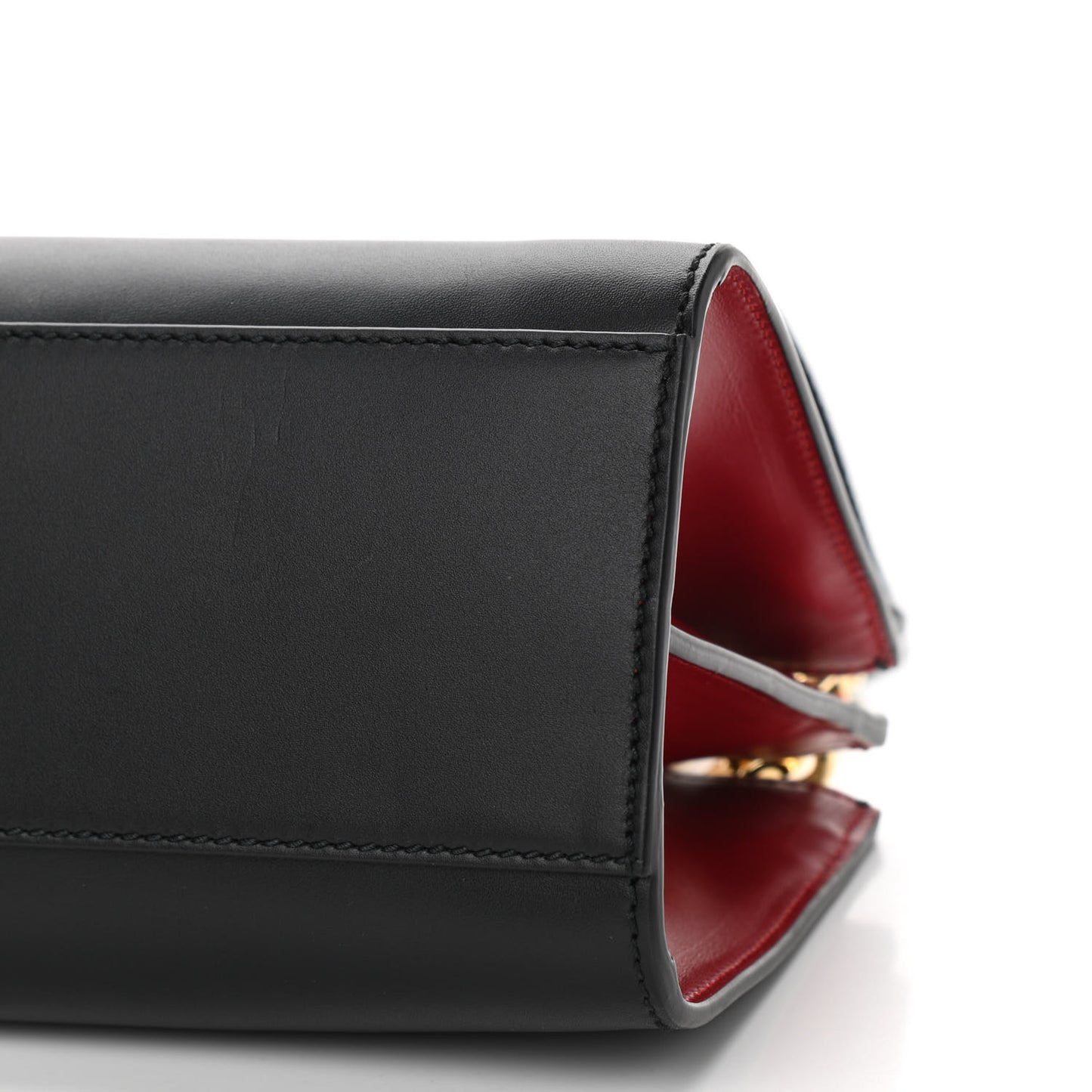 Nappa Bamboo Web Mini Nymphaea Top Handle Bag Black