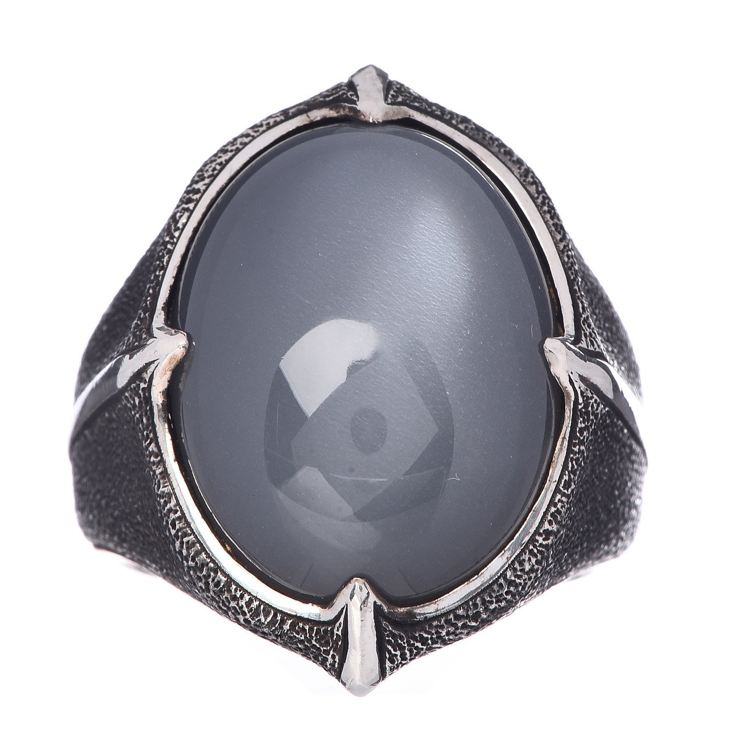 David Yurman Sterling Silver Moonstone Mens Oval Ring 60 9 1 of 5