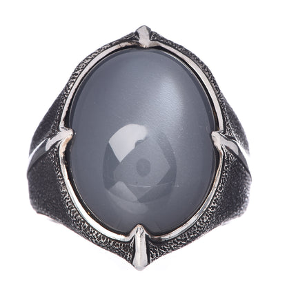 David Yurman Sterling Silver Moonstone Mens Oval Ring 60 9 1 of 5
