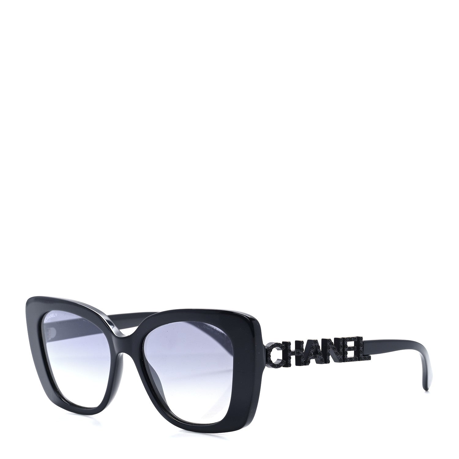 Chanel Acetate Strass Polarized Square Sunglasses 5422-B Black 1 of 7