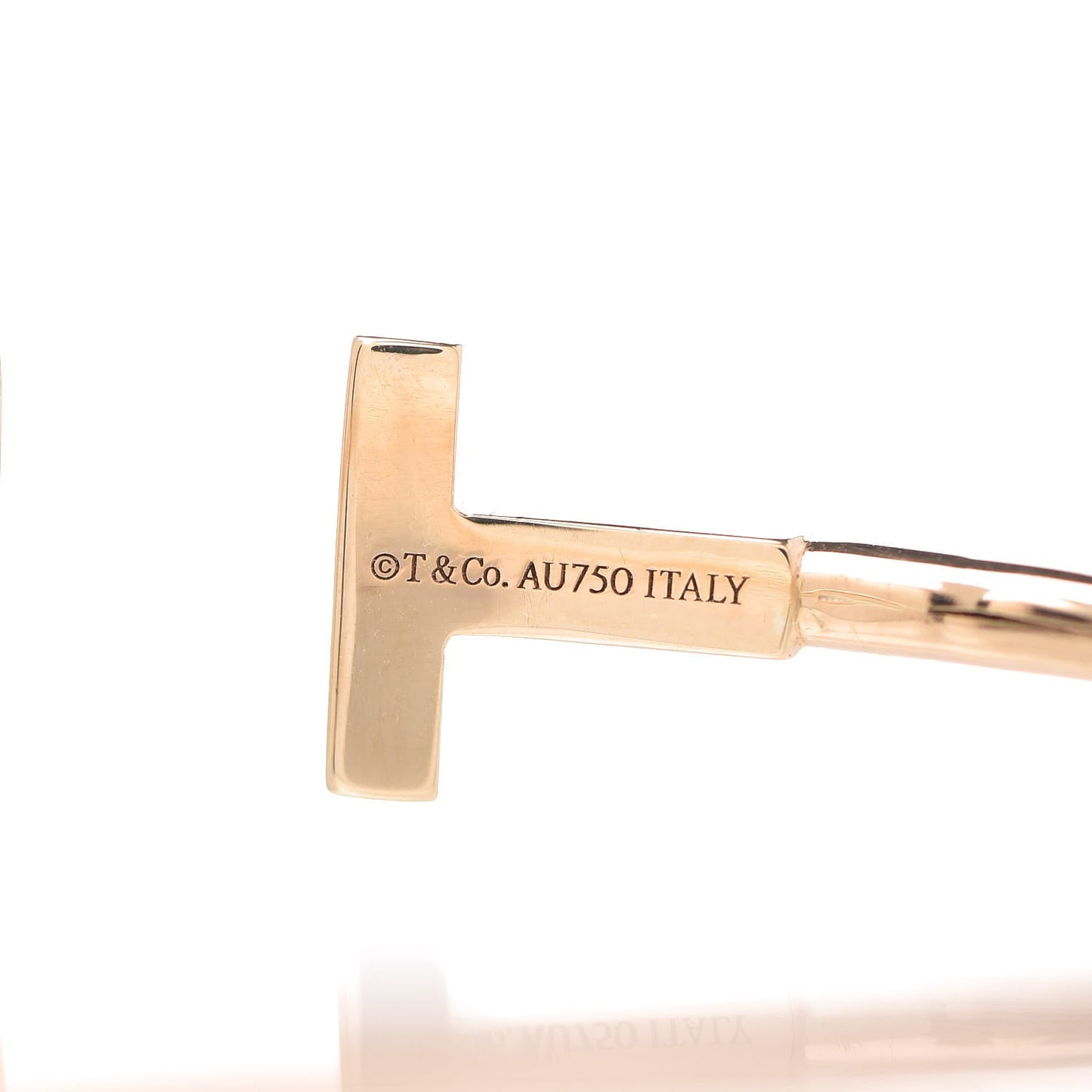 18K Yellow Gold Diamond T Wire Bracelet
