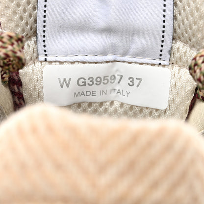 Chanel Fabric Suede Calfskin CC Sneakers 37 Pink Beige Multicolor 7 of 8