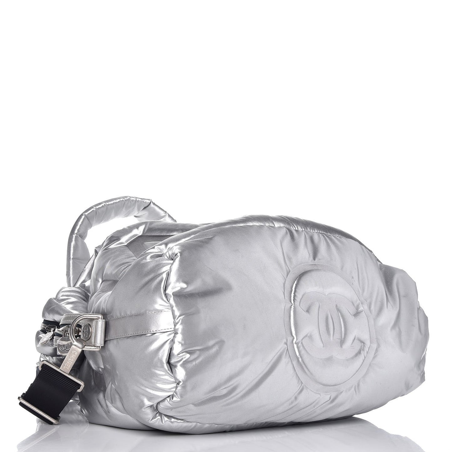 Nylon Embossed Doudoune Bowling Bag Silver