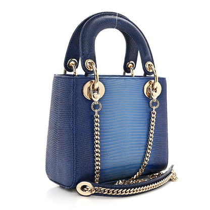 Christian Dior Lizard Gradient Mini Lady Dior Blue 3 of 12