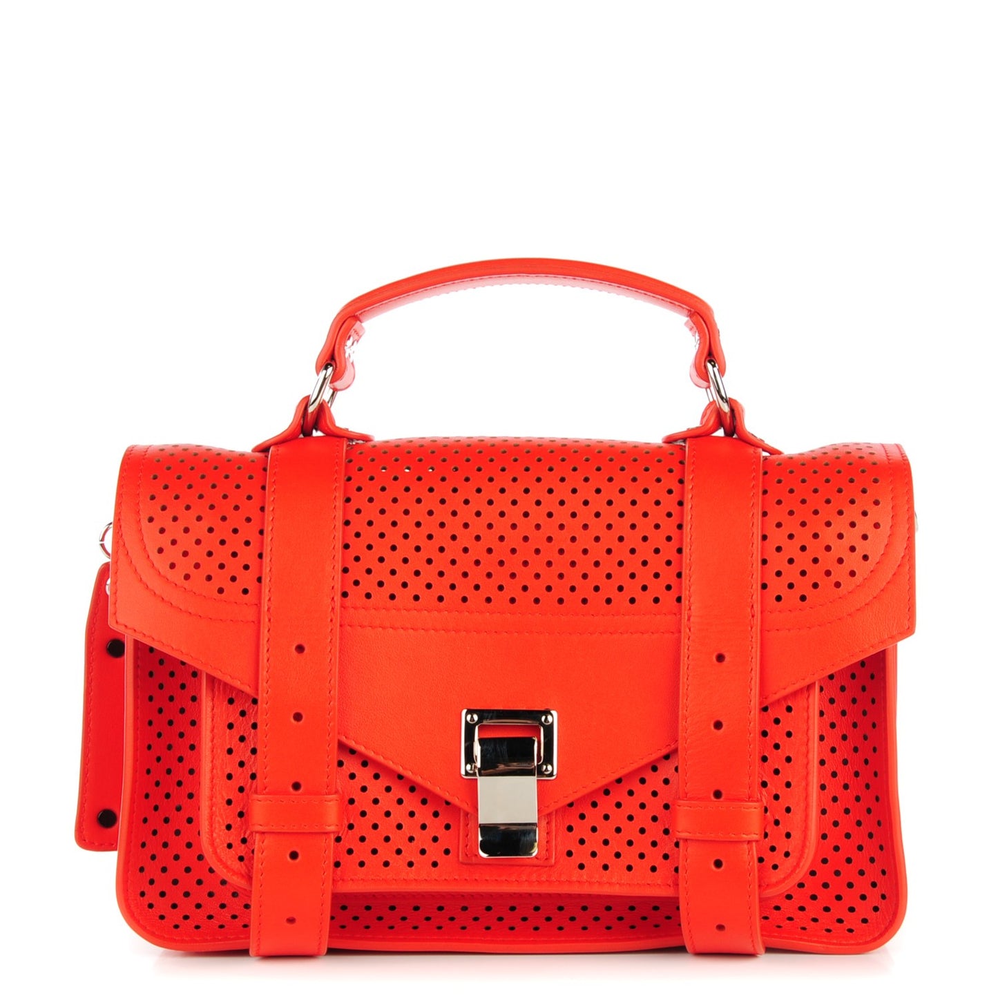 Lambskin Perforated Tiny PS1 Satchel Fire Red