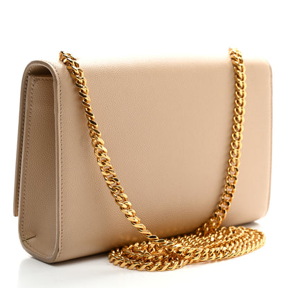 Saint Laurent Grain De Poudre Small Monogram Kate Satchel Nude Powder 3 of 9