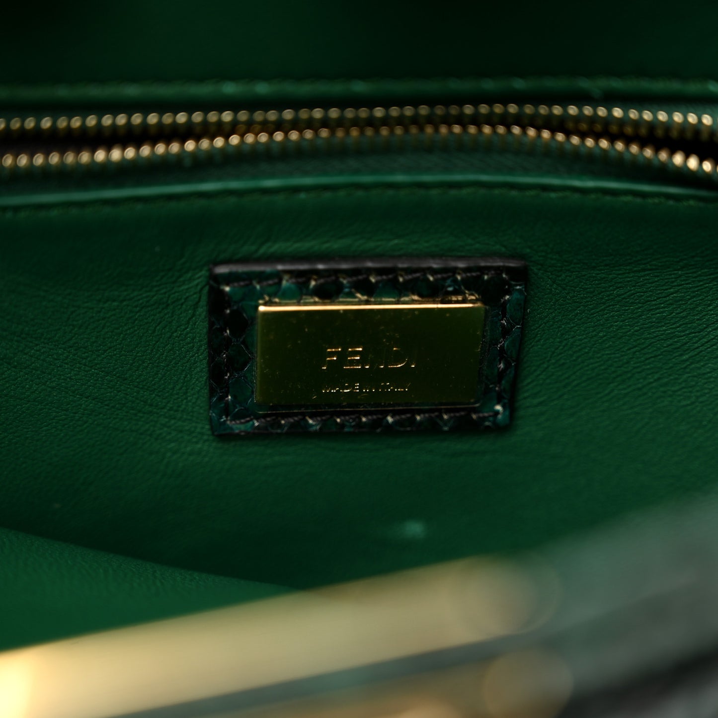 Snakeskin Shiny Nappa Mini Peekaboo Iconic Satchel Green
