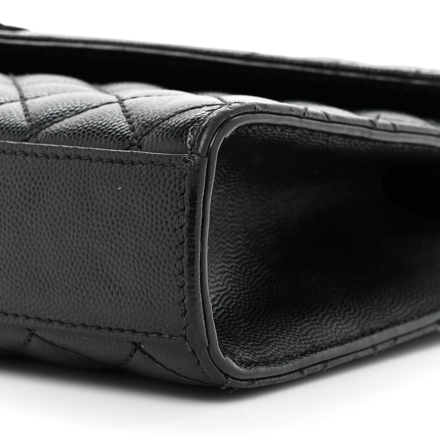 Grain De Poudre Textured Mixed Matelasse Triquilt Medium Monogram Monochrome Satchel Black