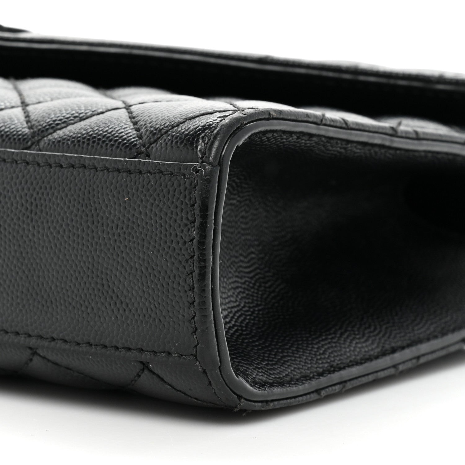 Saint Laurent Grain De Poudre Textured Mixed Matelasse Triquilt Medium Monogram Monochrome Satchel Black 7 of 15