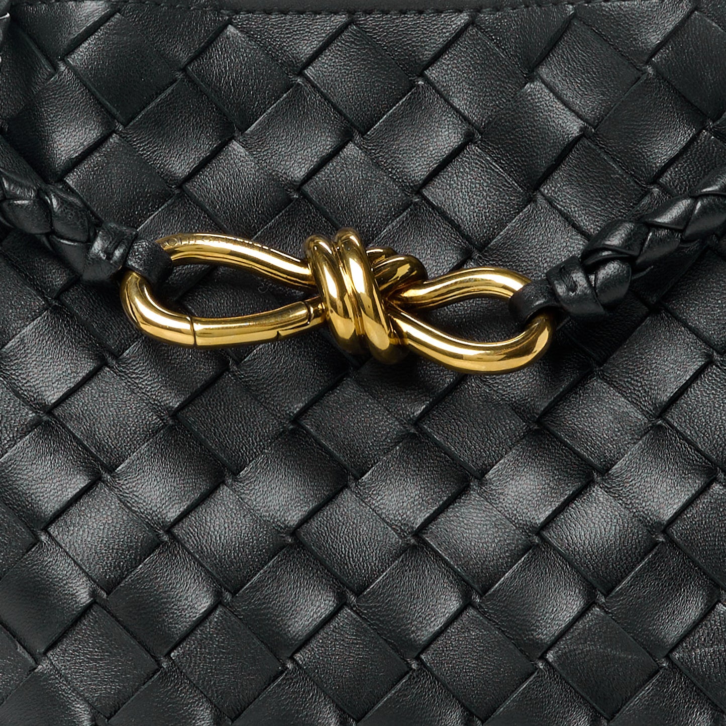 Nappa Intrecciato Small Andiamo Shoulder Bag Black