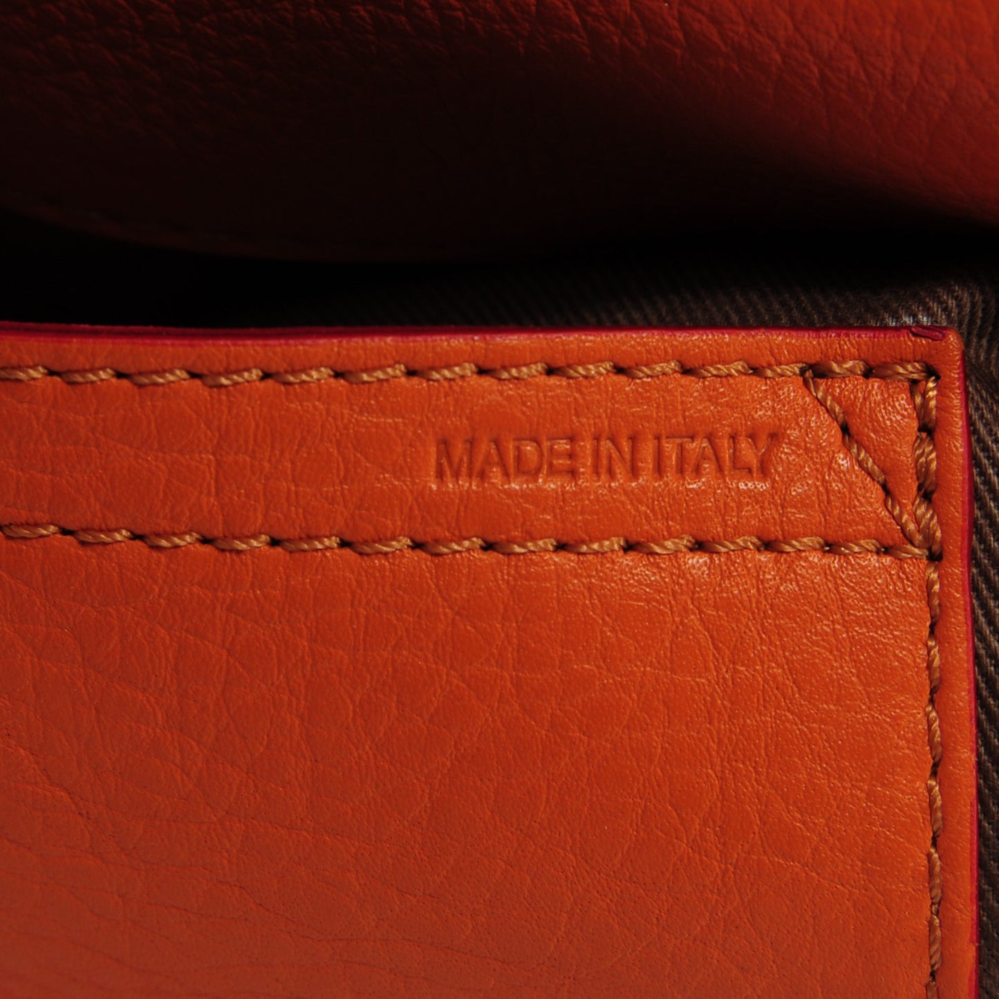 Grained Calfskin Medium Marcie Saddle Bag Orange