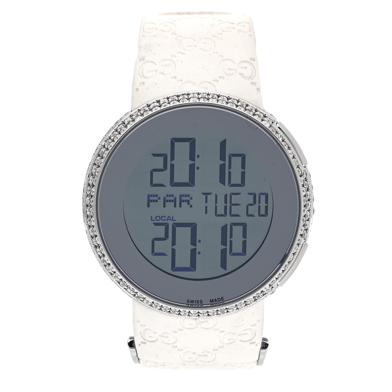 Gucci Stainless Steel Rubber Diamond 40mm Digital I-Gucci Watch 1 of 5
