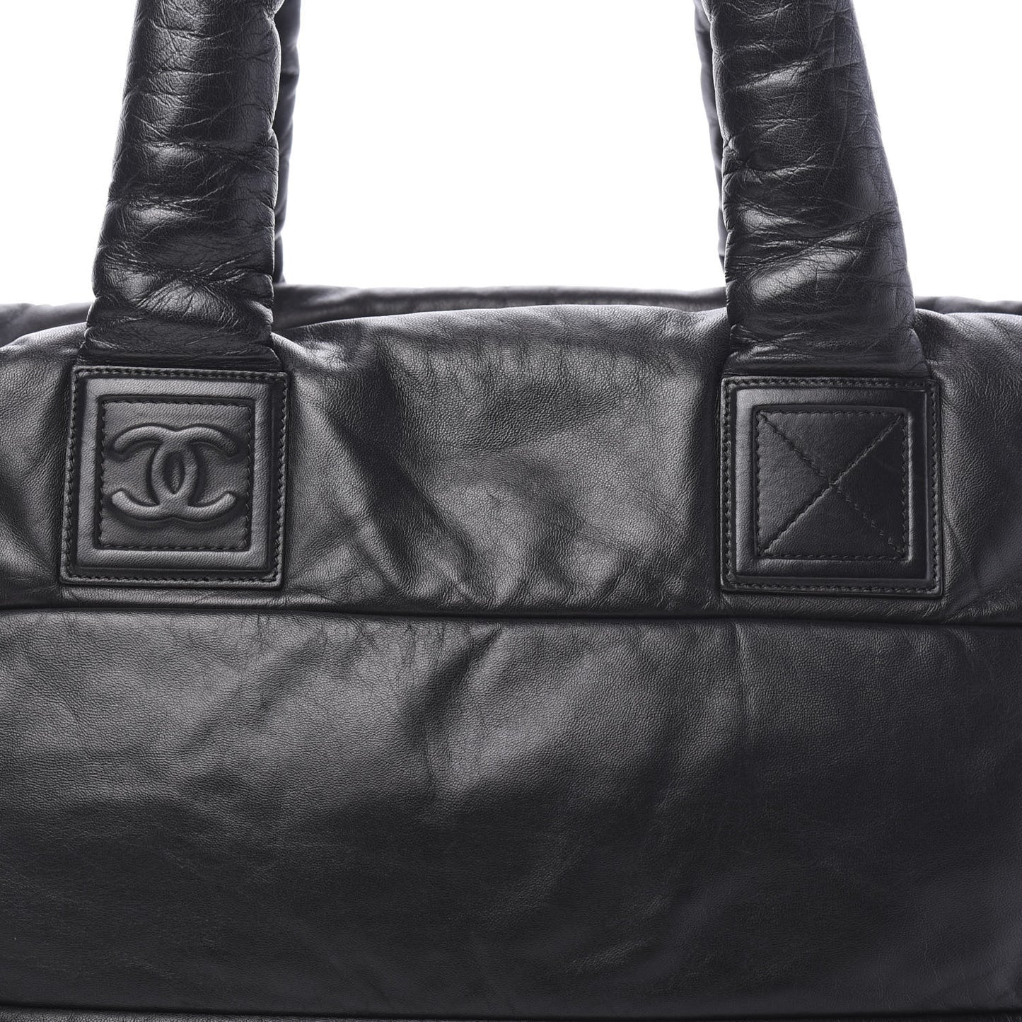 Lambskin Quilted Medium Coco Cocoon Reversible Tote Black