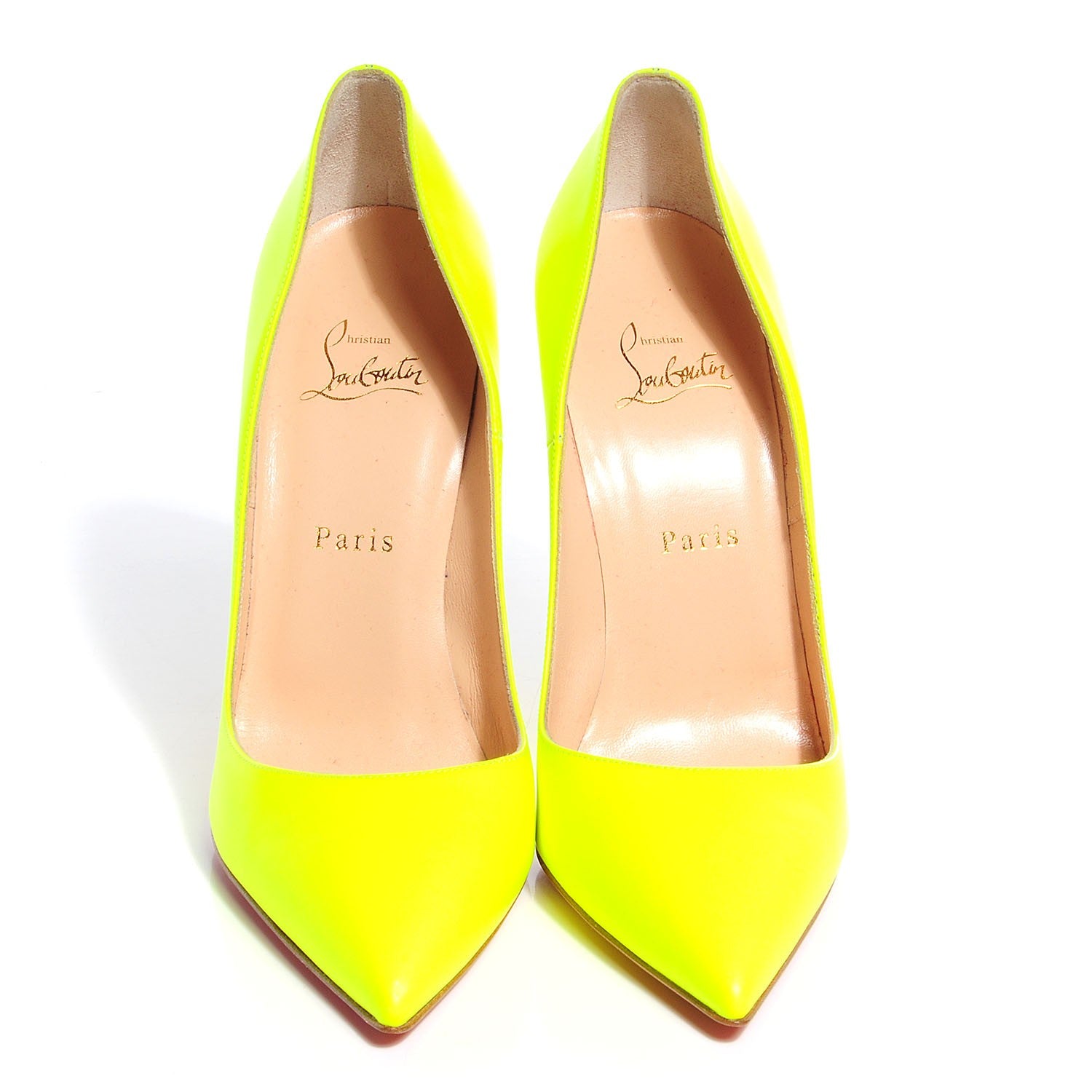 Christian Louboutin Matte Calfskin Jazz Calf Fluo So Kate 120 Pumps 40 Yellow White 2 of 7