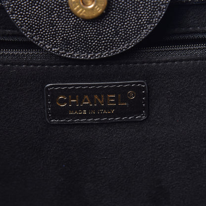 Chanel Caviar Small Studded Deauville Tote Black 6 of 10
