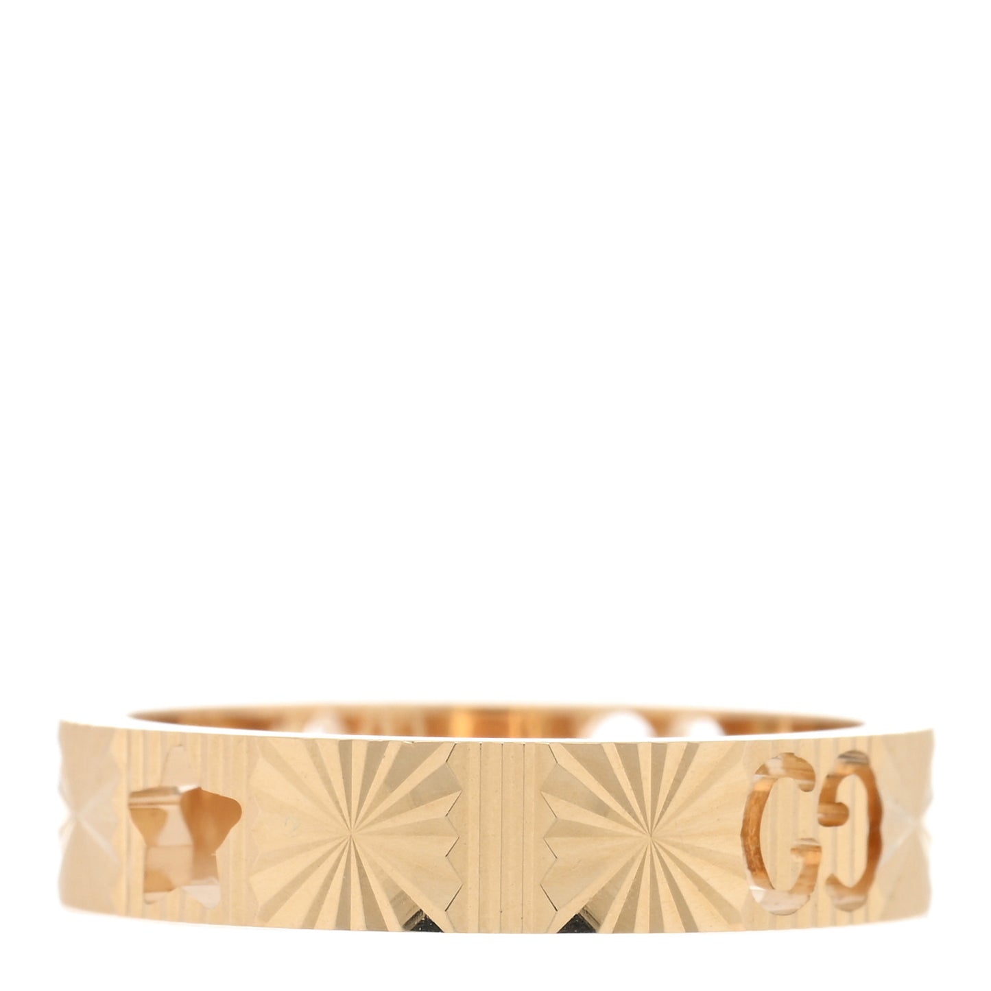 18K Yellow Gold Icon Stars Band Ring