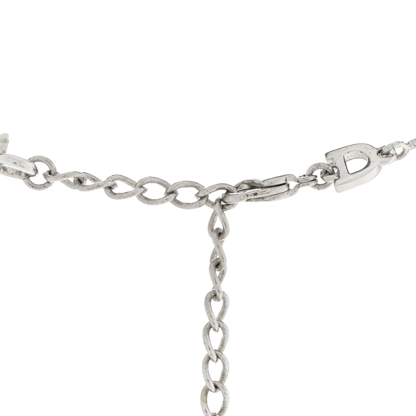 Metal Logo Wings Necklace Silver