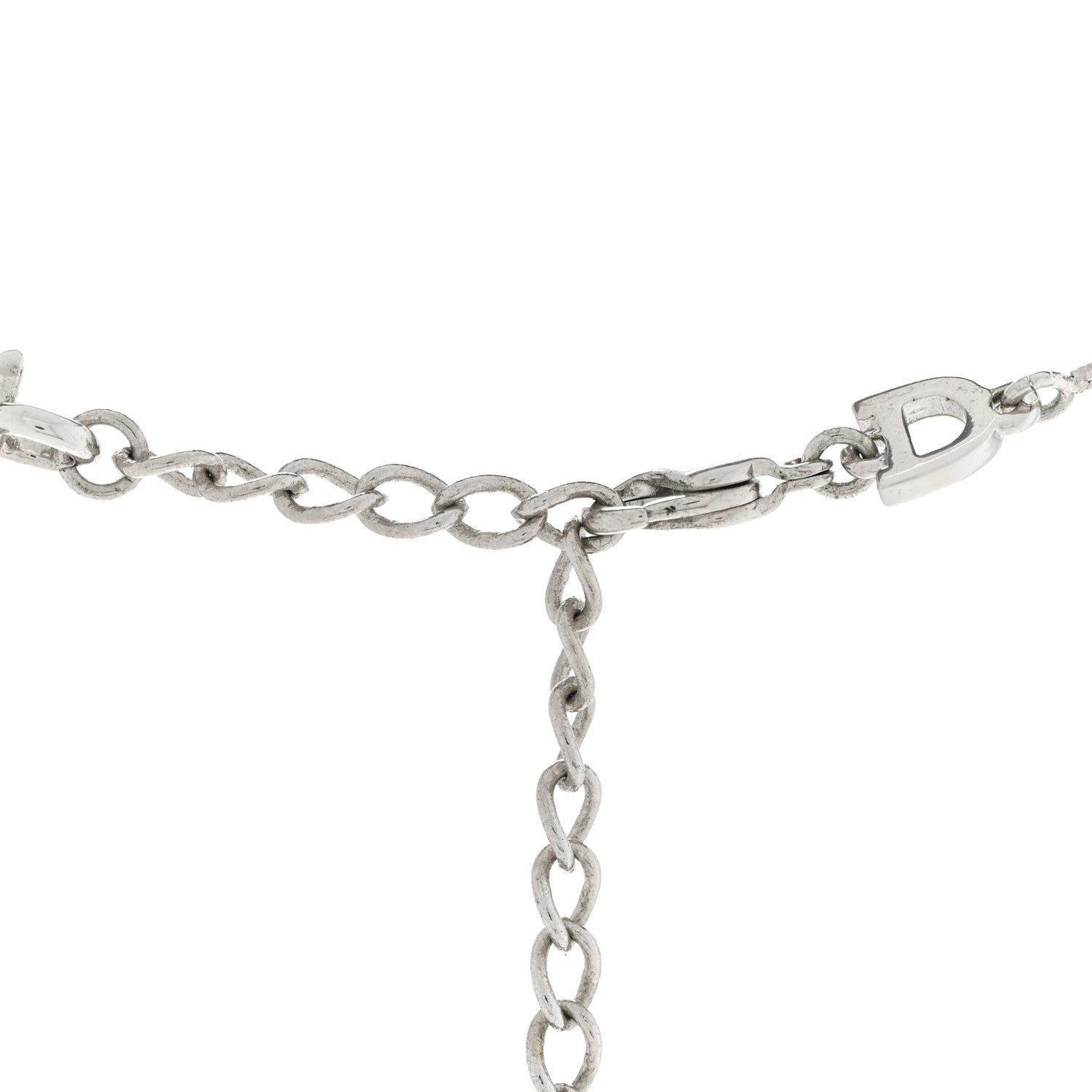 Christian Dior Metal Logo Wings Necklace Silver 5 of 6