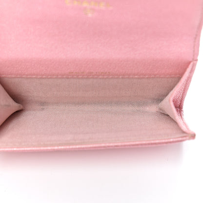 Chanel Iridescent Caviar Quilted Flap Card Holder Rose Pink 5 of 11