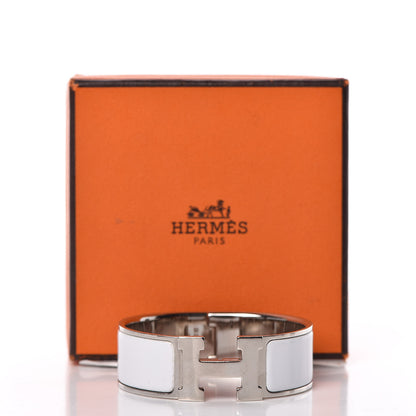 Hermes Enamel Wide Clic Clac H Bracelet PM White 5 of 5