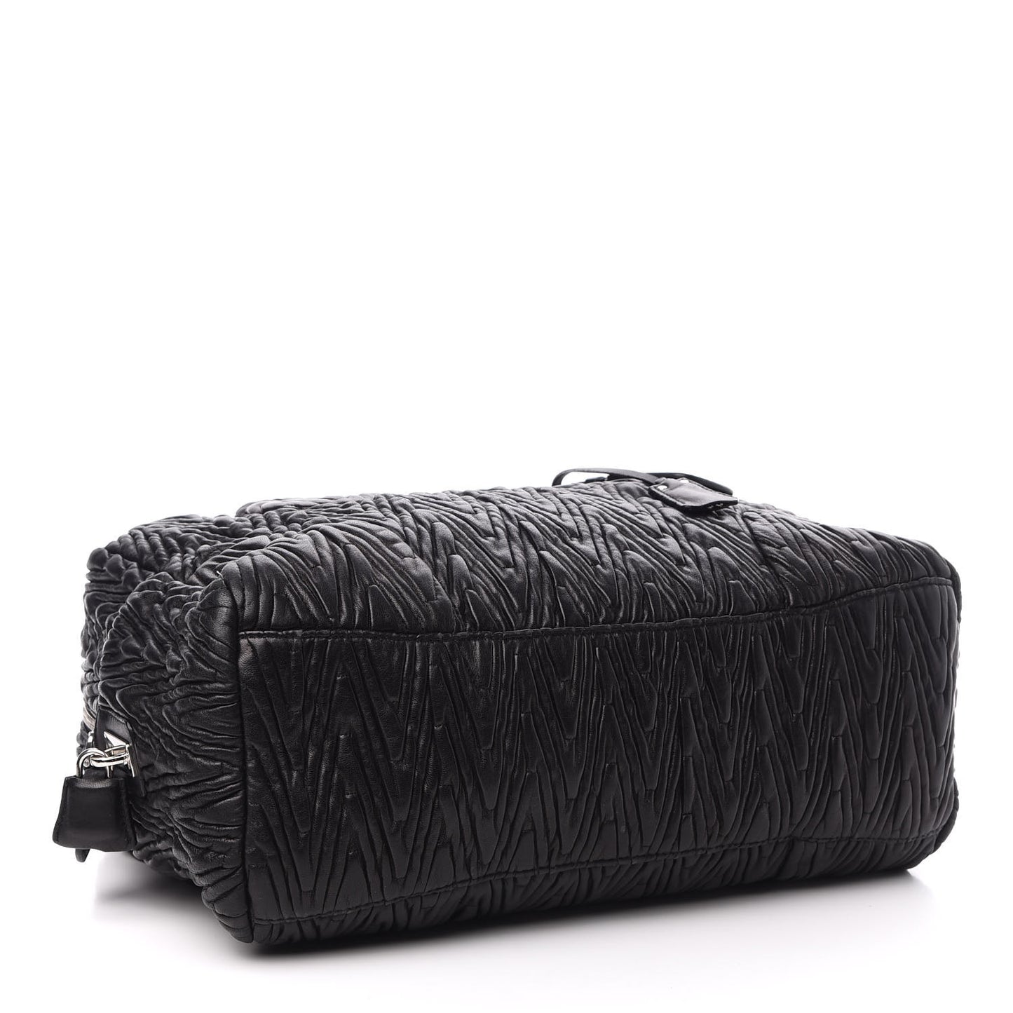 Nappa Chevron Braided Bauletto Bag Black