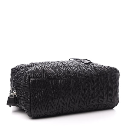 Prada Nappa Chevron Braided Bauletto Bag Black 4 of 9